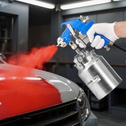 Sifonisyötteinen maaliruisku 1,8 mm suuttimella 1000 ml säiliöllä ruostumaton teräs ja messinki