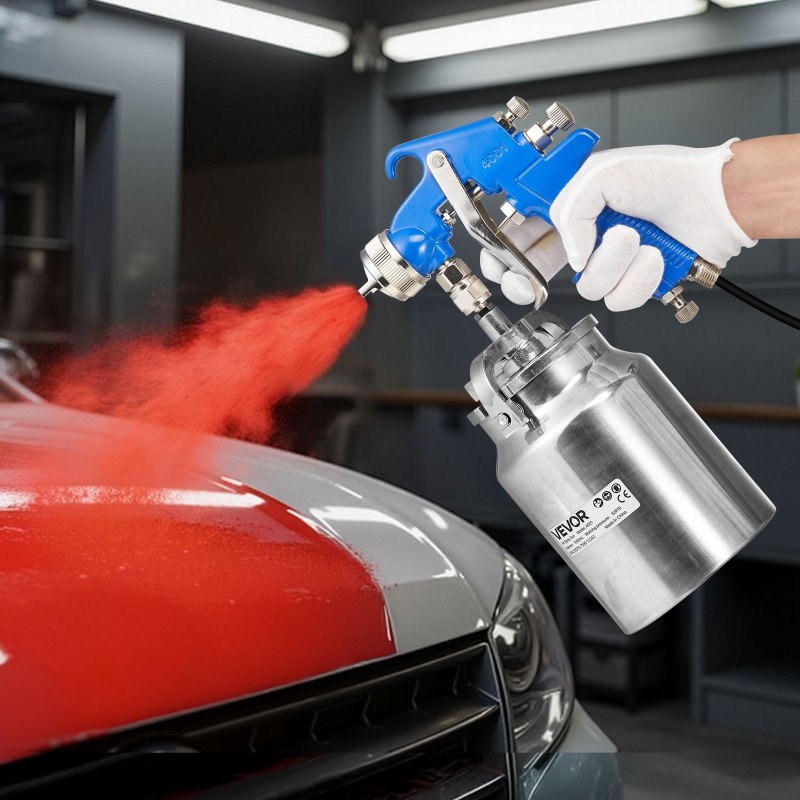 Sifonisyötteinen maaliruisku 1,8 mm suuttimella 1000 ml säiliöllä ruostumaton teräs ja messinki