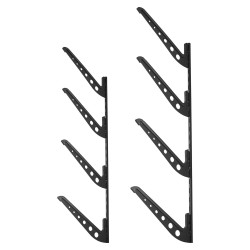 Lautateline seinäkiinnitteinen rautarakenteinen vaakasuora nelitasoinen pehmustetuilla koukuilla