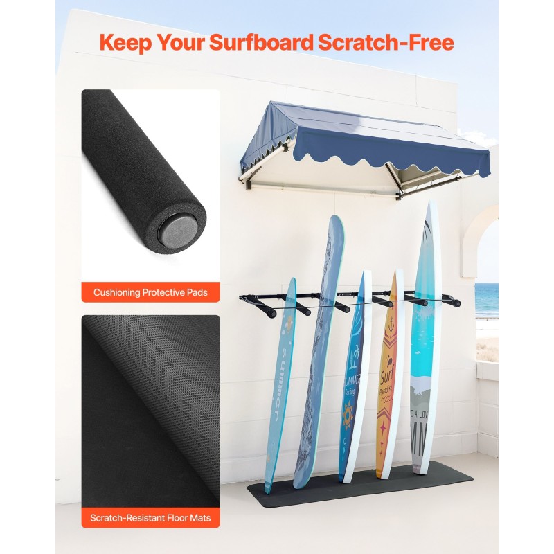 Seinäkiinnitteinen 5-tasoinen teräs lautateline musta laudoille