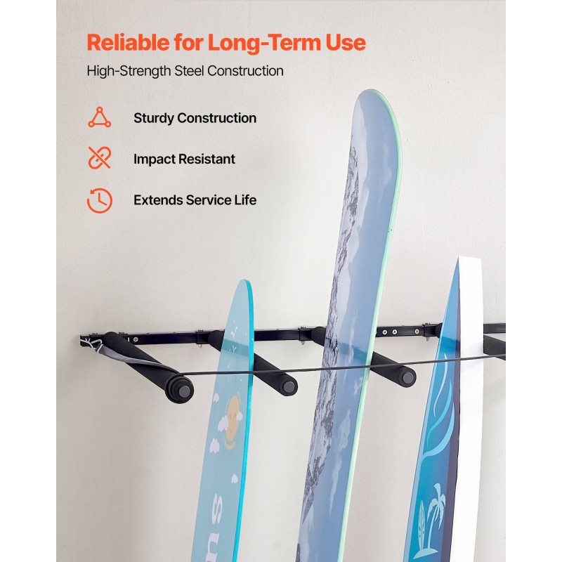 Seinäkiinnitteinen 5-tasoinen teräs lautateline musta laudoille