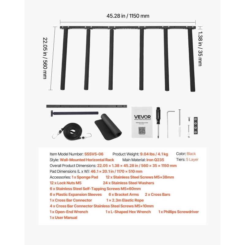 Seinäkiinnitteinen 5-tasoinen teräs lautateline musta laudoille