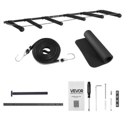 Seinäkiinnitteinen 5-tasoinen teräs lautateline musta laudoille