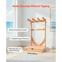 Kolmitasoinen pystysuora puinen lautateline surffilaudoille wakeboardeille lumilaudoille leijalautoille