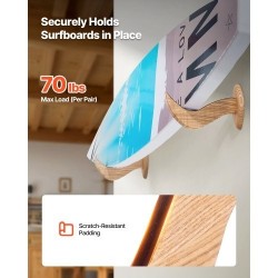 Seinään kiinnitettävä vaakasuuntainen lautateline tuhkapuusta pehmustetuilla kosketuspinnoilla yhden tason