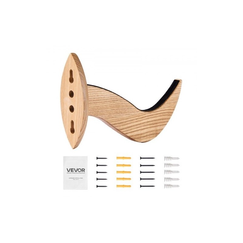 Seinään kiinnitettävä vaakasuuntainen lautateline tuhkapuusta pehmustetuilla kosketuspinnoilla yhden tason