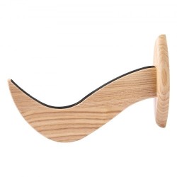 Seinään kiinnitettävä vaakasuuntainen lautateline tuhkapuusta pehmustetuilla kosketuspinnoilla yhden tason