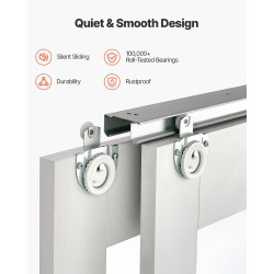 Liukuovipaketti vaatekomeroon 1219x2032 mm 2-paneelinen himmeä lasi puu ja MDF-runko PVC-pinnoite