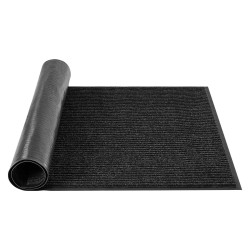 Pitkittäisraidallinen eteismatto polyesteripinta PVC taustainen 1524 914 mm harmaa