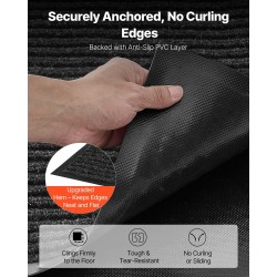 Pitkittäisraidallinen eteismatto polyesteripinta PVC-taustainen 1524×914 mm harmaa