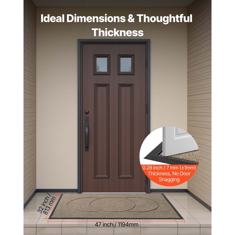 Eteismatto polyesteripinta TPE-tausta sisä- ja ulkokäyttöön 1194 x 813 mm ruskea