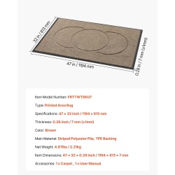 Eteismatto polyesteripinta TPE-tausta sisä- ja ulkokäyttöön 1194 x 813 mm ruskea