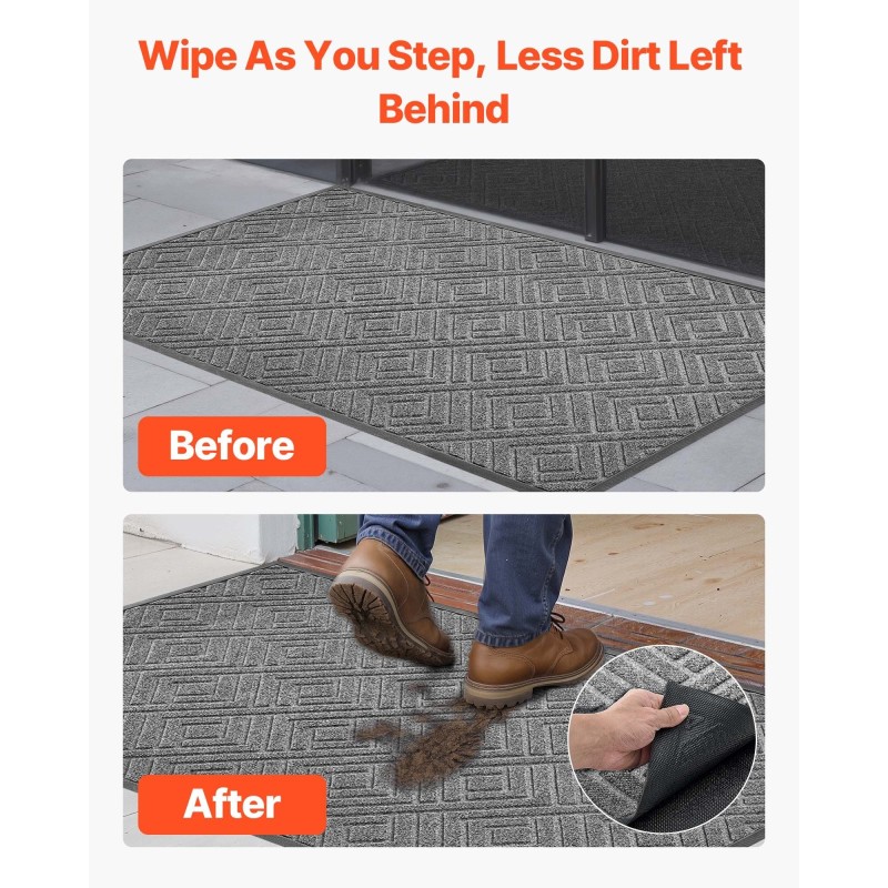 Eteismatto polyesteripinta TPE-tausta 1562×914 mm harmaa sisä- ja ulkokäyttöön