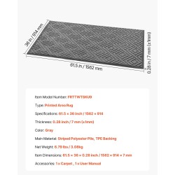 Eteismatto polyesteripinta TPE-tausta 1562×914 mm harmaa sisä- ja ulkokäyttöön
