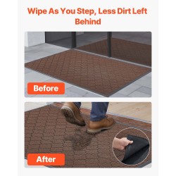 Eteismatto polypropeenipinnalla 1194 x 889 mm TPE-tausta ruskea sisä- ja ulkokäyttöön