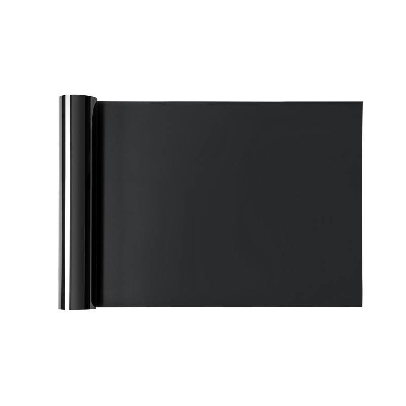Lämpösiirtokalvorulla PVC kiiltävä musta 0,23 mm 304,8×21336 mm tekstiileille