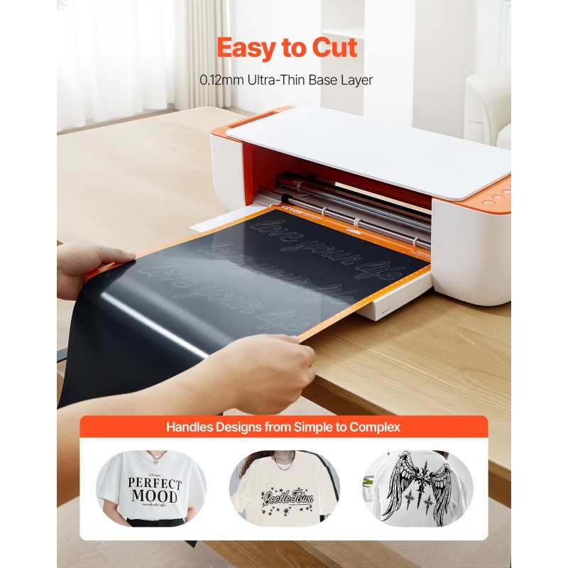 Lämpösiirtokalvorulla PVC-materiaali leveys 12 tuumaa pituus 50 jalkaa kiiltävä musta