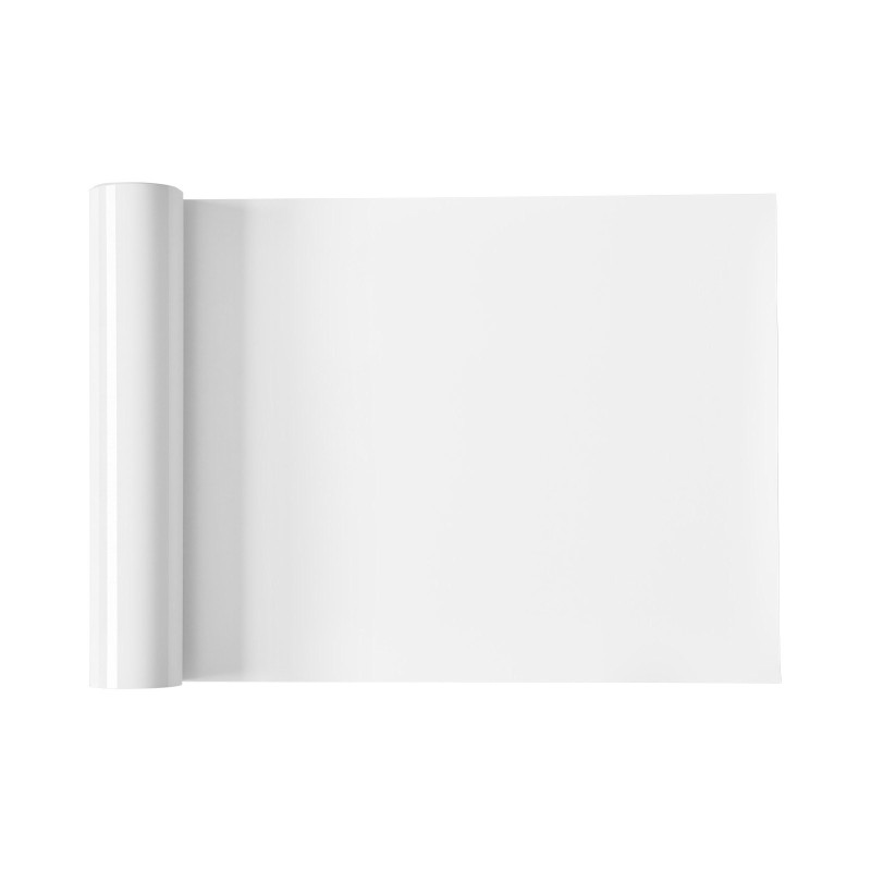 Lämpösiirtokalvorulla PVC-materiaalinen kiiltävä valkoinen 304,8 mm x 21,336 m tekstiileille