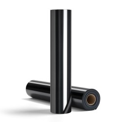 Lämpösiirtokalvorulla polyvinyylikloridi kiiltävä musta kaksitoista tuumaa kaksikymmentäviisi jalkaa tekstiileille