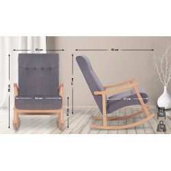 Samettipäällysteinen keinutuoli kestävä ja mukava lounge-tuoli