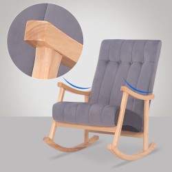 Samettipäällysteinen keinutuoli, kestävä ja mukava lounge-tuoli