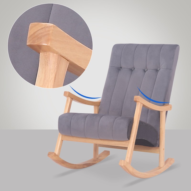 Samettipäällysteinen keinutuoli, kestävä ja mukava lounge-tuoli