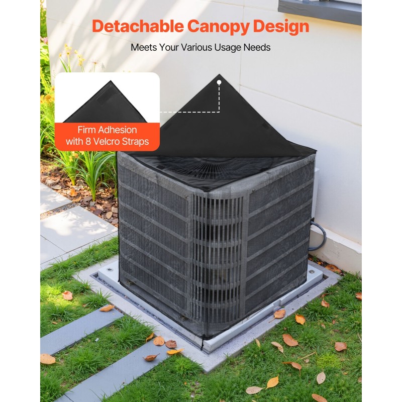 Ulkoyksikön suojapeite vedenpitävä muoviverkko tafti 812x812x914 mm musta