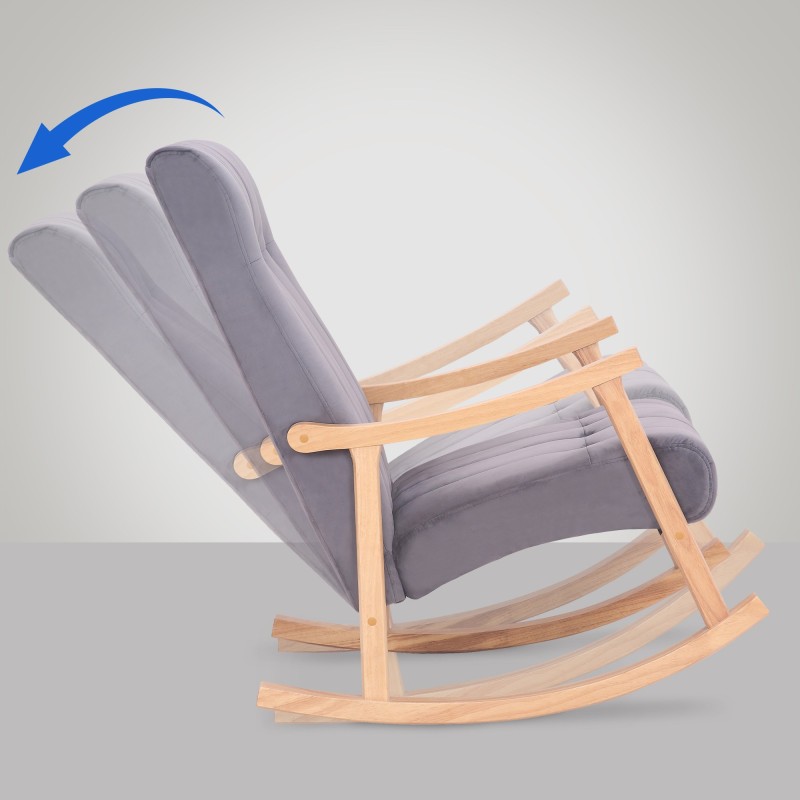 Samettipäällysteinen keinutuoli, kestävä ja mukava lounge-tuoli