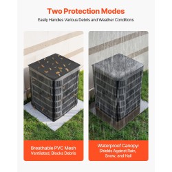 Ilmastoinnin ulkoyksikön suojus 914 x 914 x 1010 mm vedenpitävä 190T tafti