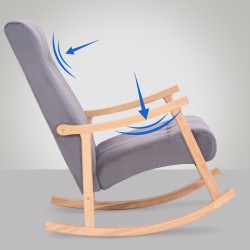 Samettipäällysteinen keinutuoli, kestävä ja mukava lounge-tuoli