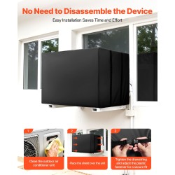 Ilmastointilaitteen suojus musta kaksikerroksinen 190T vedenpitävä tafti 530x400x380 mm