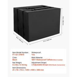 Ilmastointilaitteen suojus musta kaksikerroksinen 190T vedenpitävä tafti 530x400x380 mm