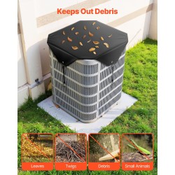 Ilmastointilaitteen ulkoyksikön suojus 190T-tafti PVC-vuori 710 x 710 mm musta