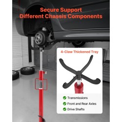 Hydraulinen vaihteistonostin 500 kg nelikäsivarsinen säädettävä tarjotin 112–187 cm nostokorkeus
