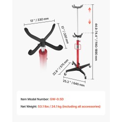 Hydraulinen vaihteistonostin 500 kg nelikäsivarsinen säädettävä tarjotin 112–187 cm nostokorkeus
