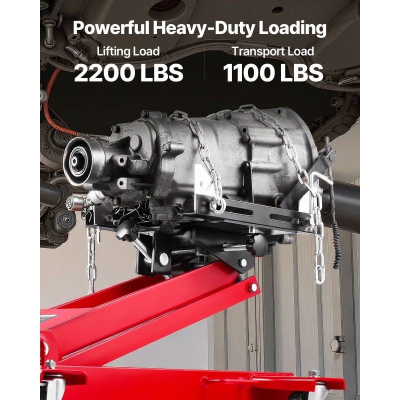 Matalaprofiilinen hydraulitunkki teräsrunko 1000 kg nostokyky 185–700 mm valurautaiset pyörät