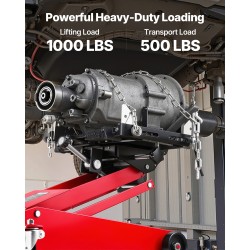 Matalaprofiilinen hydraulinen lattiatunkki teräsrunkoinen nostokapasiteetti 450 kg nostokorkeus 16–64 cm vaihteistojen nostoon