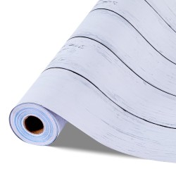 Itsekiinnittyvä vinyylitapettirulla 45 cm 15 m valkoinen puukuosi vedenpitävä