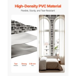 Itsekiinnittyvä vinyylitapettirulla 45 cm leveä 10 m harmaa tiilikuosi