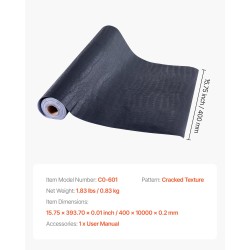 Itseliimautuva vinyylitapettirulla 40 cm x 10 m musta halkeileva kuvio seinille