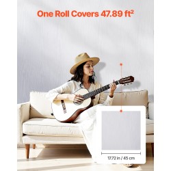 Itsekiinnittyvä muovinen tapettirulla 45 cm 10 m valkoinen puunsyykuvio