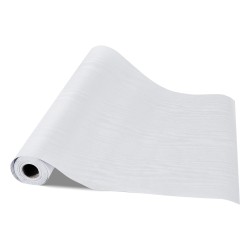 Itsekiinnittyvä muovinen tapettirulla 45 cm 10 m valkoinen puunsyykuvio