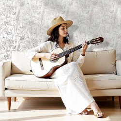 Tapettirulla PVC-muovinen itsekiinnittyvä 45 cm x 10 m vedenkestävä kasvi ja kukkakuvio