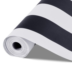 Itsekiinnittyvä vinyylitapettirulla 45 cm x 15 m mustavalkoinen geometrinen kuvio seinälle