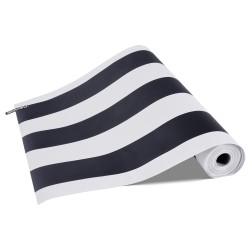 Itsekiinnittyvä vinyylitapettirulla 45 cm x 15 m mustavalkoinen geometrinen kuvio seinälle