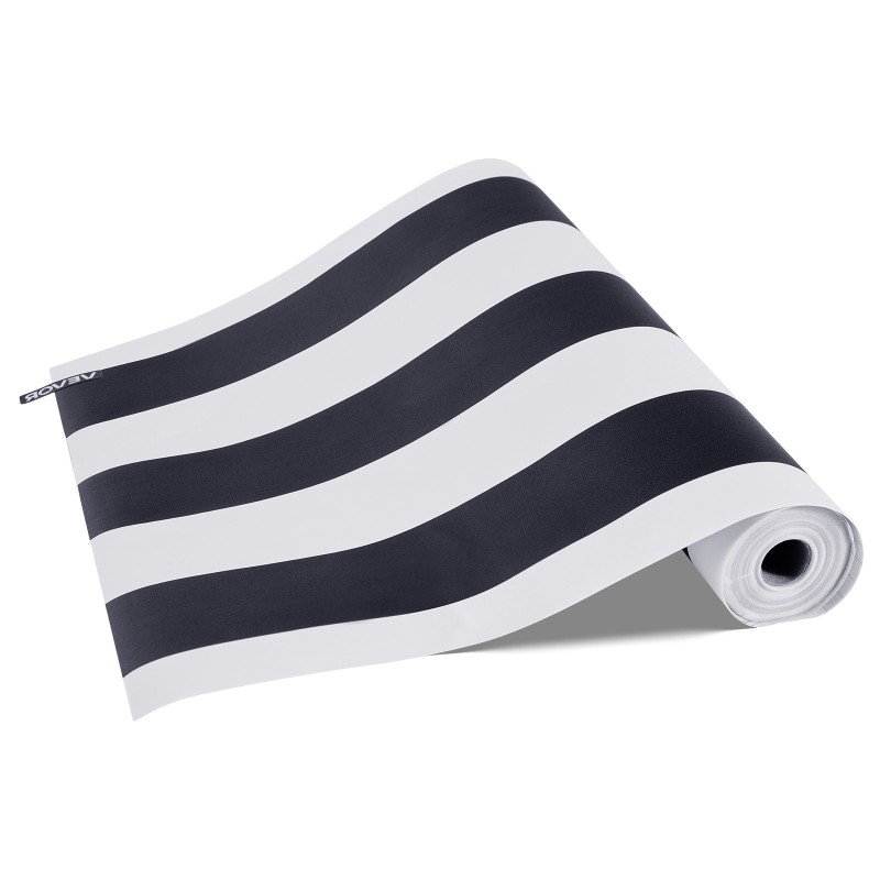 Itsekiinnittyvä vinyylitapettirulla 45 cm x 15 m mustavalkoinen geometrinen kuvio seinälle