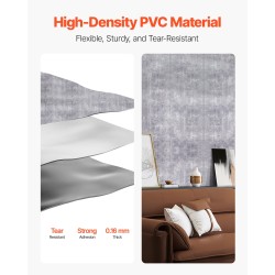 Itsekiinnittyvä PVC-vinyylitapettirulla 40 cm x 15 m tumma harmaa seinälle