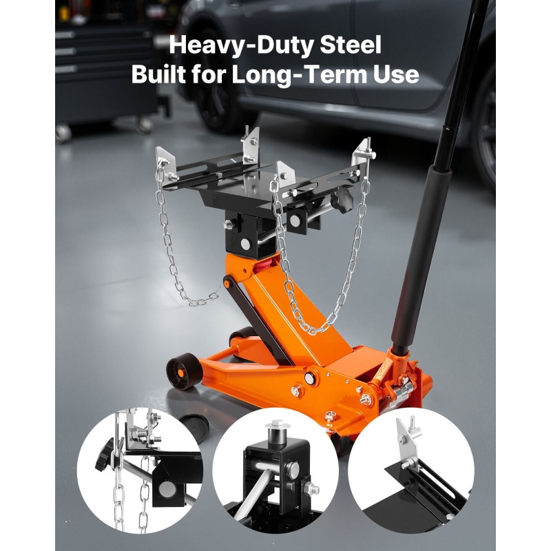 Vaihteistonostimen adapteri lattiatunkille teräsrakenne 500 kg kantavuus säädettävä alusta ketjuilla