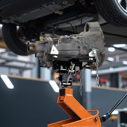 Vaihteistonostimen adapteri lattiatunkille teräsrakenne 500 kg kantavuus säädettävä alusta ketjuilla