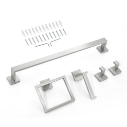 Seinään asennettava viisi osainen kylpyhuonesetti ruostumaton teräs pyyhetanko